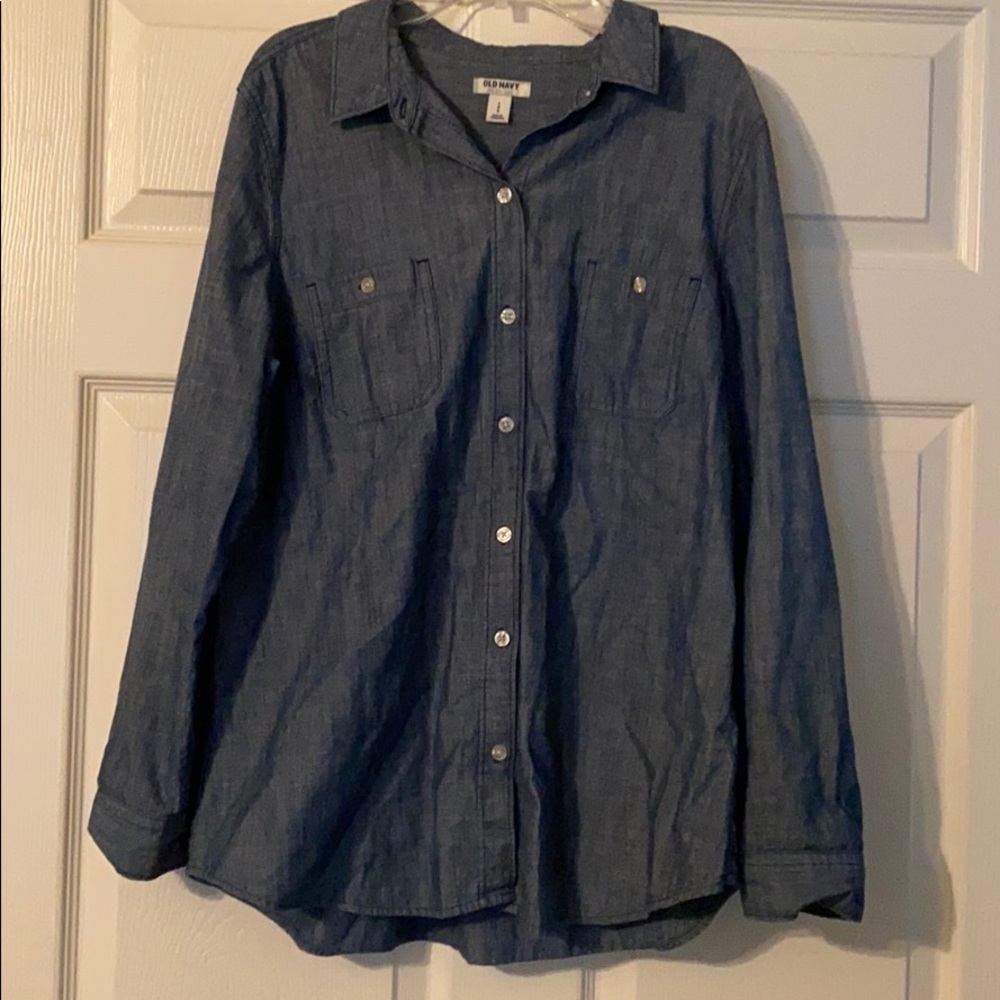 Old Navy Large Button Down Cotton Denim Shirt